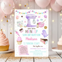 Girls Backen Party Rosa Goldene Torte Geburt