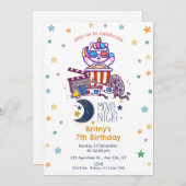 Girl's Backyard Movie Night Geburtstagsparty Einladung (Vorne/Hinten)