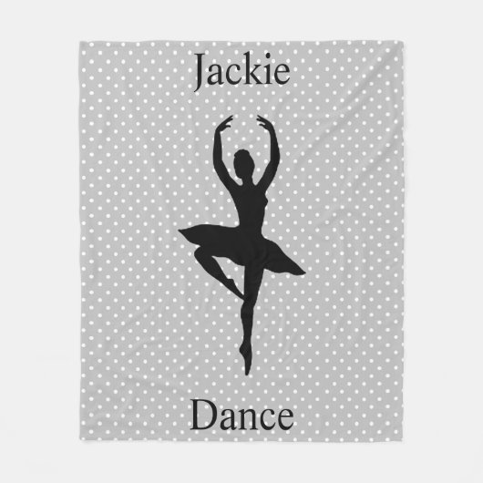 Girls Ballerina Dancer Polka Dot Fleecedecke (Vorderseite)