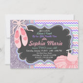 Girls Ballerina Geburtstagsparty Einladung (Vorderseite)