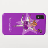 Girls ballerina lila roter Haarname Case-Mate iPhone Hülle (Rückseite (Horizontal))