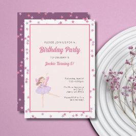 Girls Ballerina Starparty Einladung