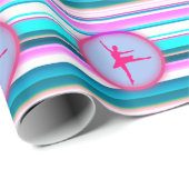 Girls Ballerina Tanz Geschenkpapier (Rolleneckpunkt)
