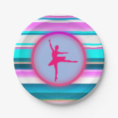 Girls Ballerina Tanz Pappteller (Vorderseite)