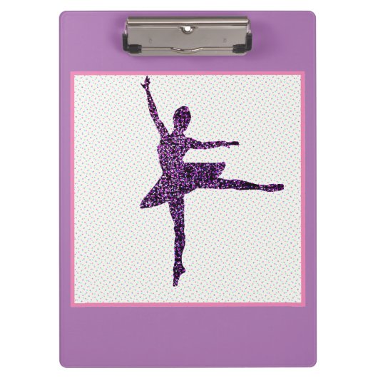 Girls Ballet Dancer Pastel Personalisiert Klemmbrett (Vorderseite)
