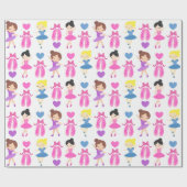 Girl's Ballet Dancers and Shoes Pattern Geschenkpapier (Flach)