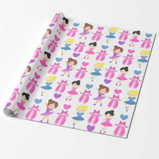 Girl's Ballet Dancers and Shoes Pattern Geschenkpapier (Ungerollt)