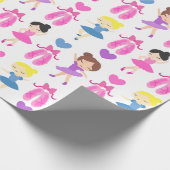Girl's Ballet Dancers and Shoes Pattern Geschenkpapier (Ecke)