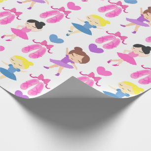 Girl's Ballet Dancers and Shoes Pattern Geschenkpapier