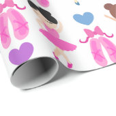 Girl's Ballet Dancers and Shoes Pattern Geschenkpapier (Rolleneckpunkt)