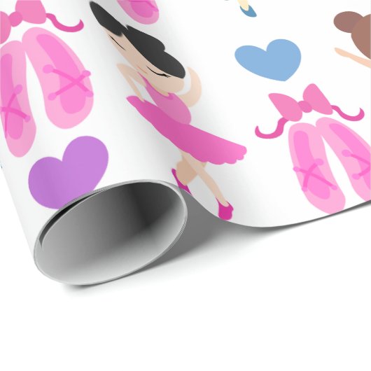 Girl's Ballet Dancers and Shoes Pattern Geschenkpapier (Rolleneckpunkt)