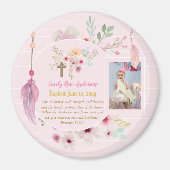 Girls BAPTISM Foto Geschenk mit Bibelverse Magnet (Vorne)