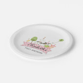 Girls Barnyard Birthday Party  Pappteller (Schrägansicht)