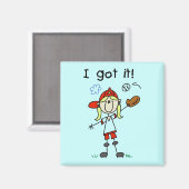 Girls Baseball Ich Got es Hemden und Geschenke Magnet (Vorderseite/Rückseite)