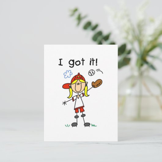 Girls Baseball Ich Got es Hemden und Geschenke Postkarte (Stehend Vorderseite)