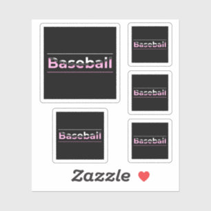 Girls Baseball - rosa geometrische Typografie Aufkleber