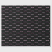 Girls Baseball - rosa geometrische Typografie Geschenkpapier (Flach)