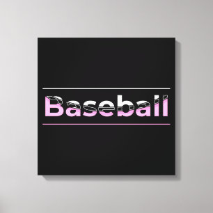 Girls Baseball - rosa geometrische Typografie Leinwanddruck