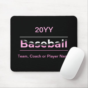Girls Baseball - rosa geometrische Typografie Mousepad