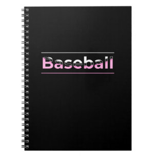 Girls Baseball - rosa geometrische Typografie Notizblock