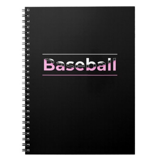 Girls Baseball - rosa geometrische Typografie Notizblock (Vorderseite)
