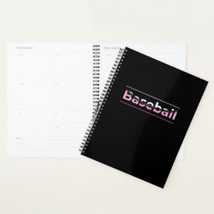 Girls Baseball - rosa geometrische Typografie Planer