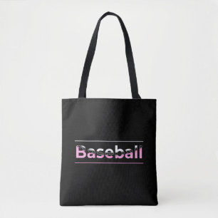 Girls Baseball - rosa geometrische Typografie Tasche