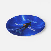 Girls Basketball Blue Birthday Paper Teller (Schrägansicht)