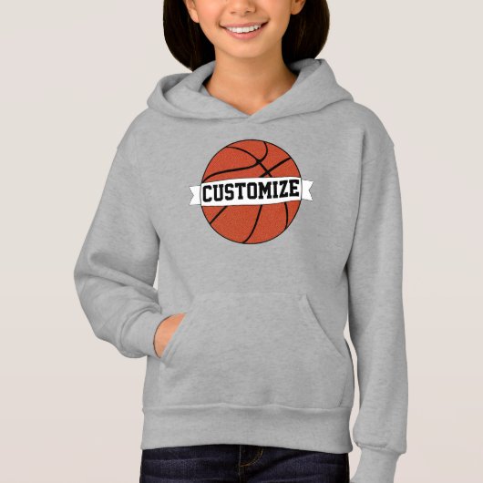 Girls Basketball Custom Team Player Name & Nummer Hoodie (Vorderseite)