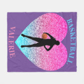 Girls Basketball Fleece Blanket (Vorderseite (Horizontal))