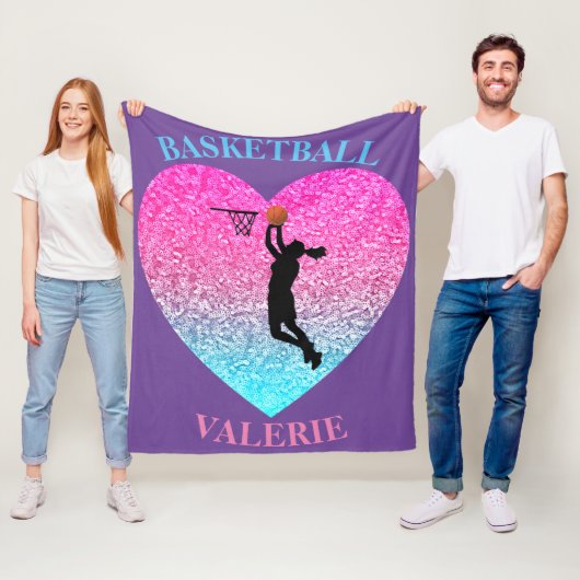 Girls Basketball Fleece Blanket (Beispiel)
