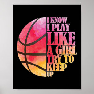 Girls Basketball-Geschenk - Spielen wie ein Mädche Poster