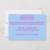 Girls Basketball Hoop Geburtstag Einladung (Rückseite)