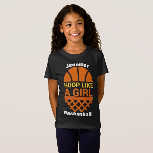 Girls Basketball Hoop wie ein Girl-T - Shirt (Vorne ganz)