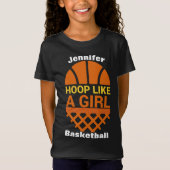 Girls Basketball Hoop wie ein Girl-T - Shirt (Vorderseite)