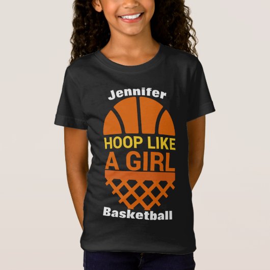 Girls Basketball Hoop wie ein Girl-T - Shirt (Vorderseite)