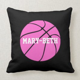 Girls Basketball Individuelle Name Pink Throw Kiss Kissen