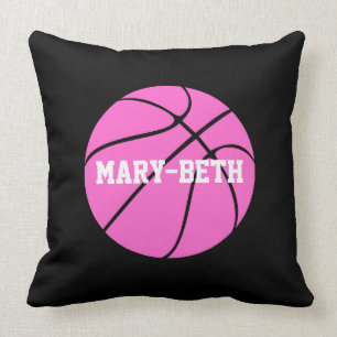 Girls Basketball Individuelle Name Pink Throw Kiss Kissen