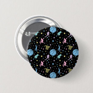 Girls Basketball Players - Sternenmuster Button