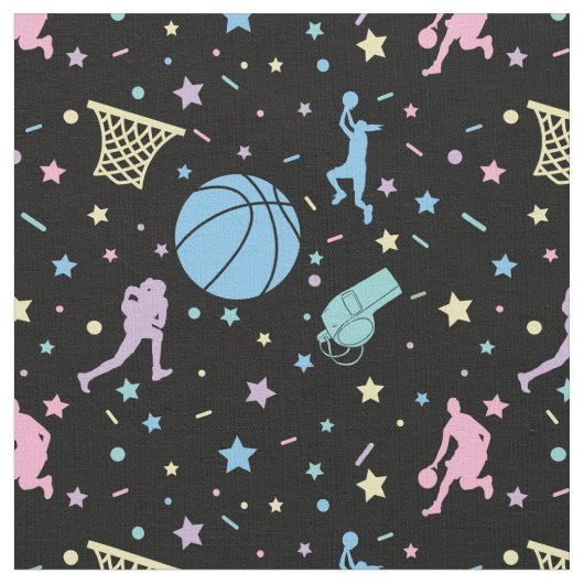 Girls Basketball Players - Sternenmuster Stoff (Nahaufnahme)
