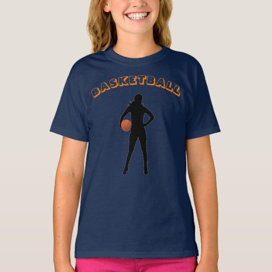 Girl's Basketball T - Shirt mit Name & Nummer (Vorderseite)