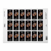 Girls Basketball Wasserfarbe Personalisiert Adressaufkleber (Vorne)