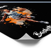 Girls Basketball Wasserfarbe Personalisiert Poster (Ecke)