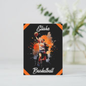 Girls Basketball Wasserfarbe Personalisiert Postkarte (Stehend Vorderseite)