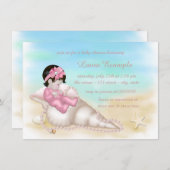 Girls Beach Baby Dusche Einladung (Vorne/Hinten)