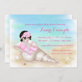 Girls Beach Baby Dusche Einladung (Vorne/Hinten)