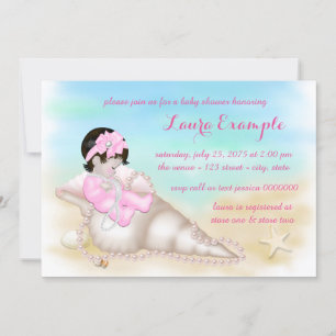 Girls Beach Baby Dusche Einladung