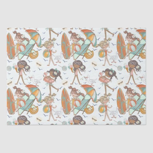 Girls Beach Party Seidenpapier (Vorderseite)