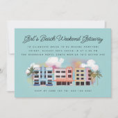 Girl's Beach Weekend Geburtstag Bachelorette Einladung (Vorderseite)