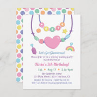 Girls Beads und Schmuck machen Party Einladungen